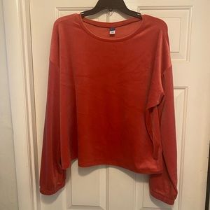 Old navy womens cropped velour shirt